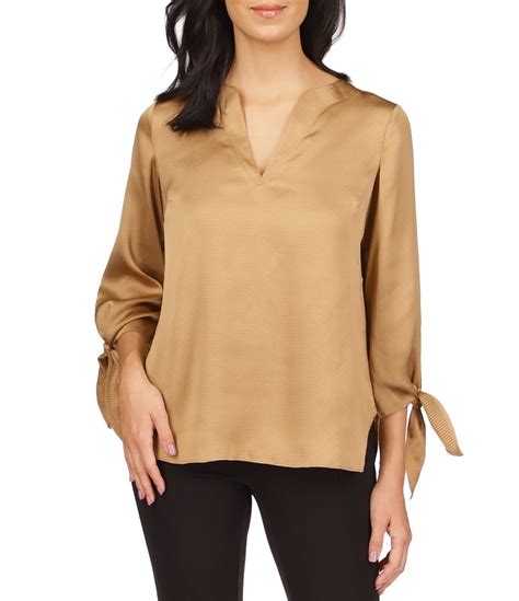 michael michael kors michele tie sleeve blouse|michael kors ladies tops.